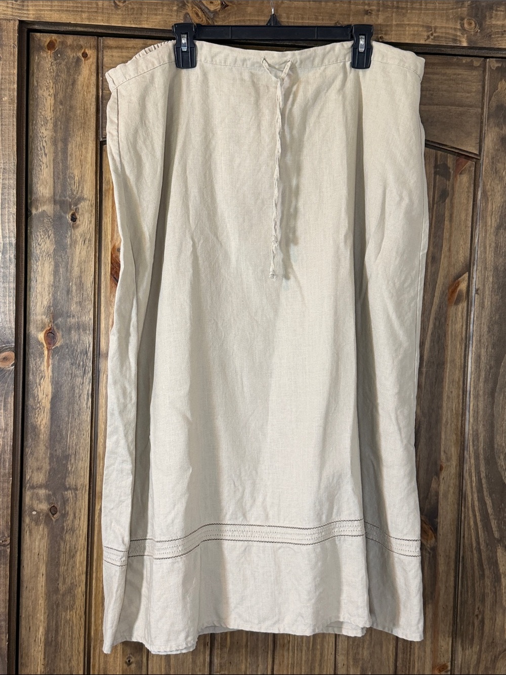 Choices Cream Maxi Skirt with Drawstring Waist